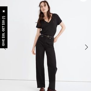 Madewell Perfect Vintage Black Wide Leg jeans size 23P